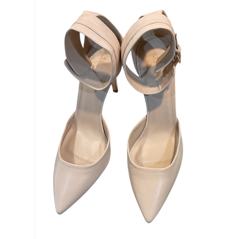 New Women J.Crew Quinn Ankle-cuff Pumps, Beige, Size 9.5